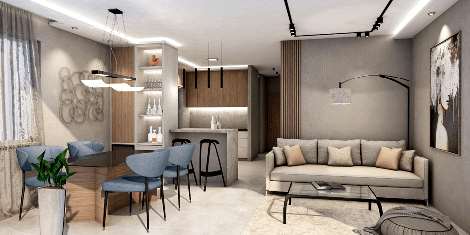 nappali és étkező